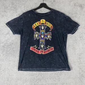 Guns N Roses Shirt Mens Medium Black Bravado Appetite For Destruction Band Tee